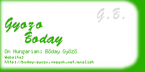 gyozo boday business card