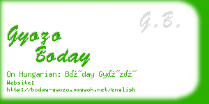 gyozo boday business card